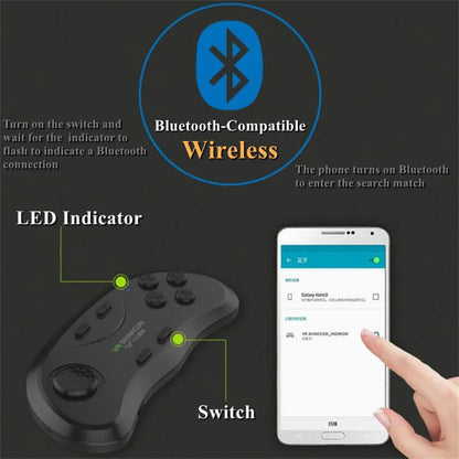Wireless Virtual Reality Glasses 3D Headset for 4.7-7.2" Phones