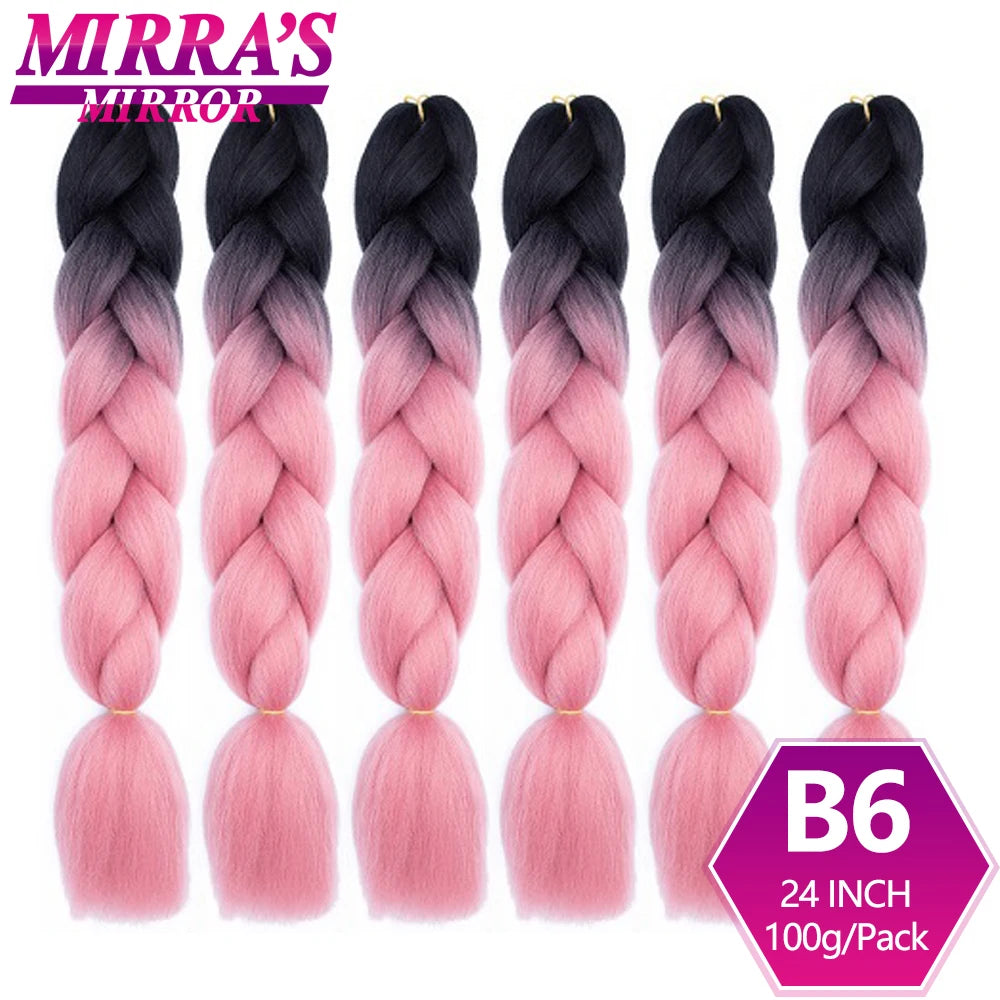 24 Inch Jumbo Braiding Hair Extensions Synthetic Ombre