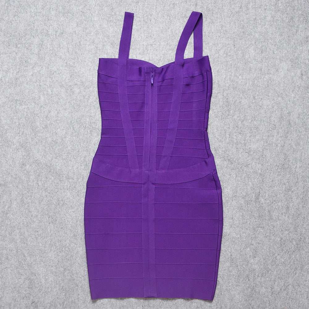 BEAUKEY Blue Mini Bandage Dress for Women XL
