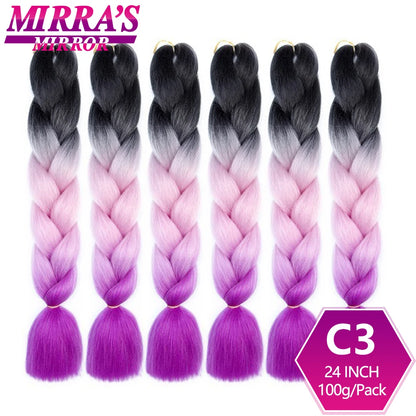 24 Inch Jumbo Braiding Hair Extensions Synthetic Ombre