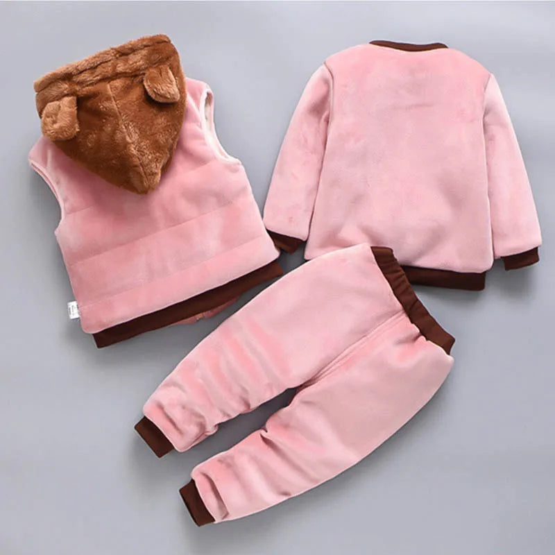 Children's Hooded Fleece Outfit Set for Toddlers
