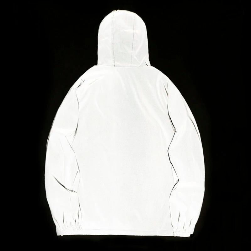 Night Reflective Hooded Windbreaker Jacket Men