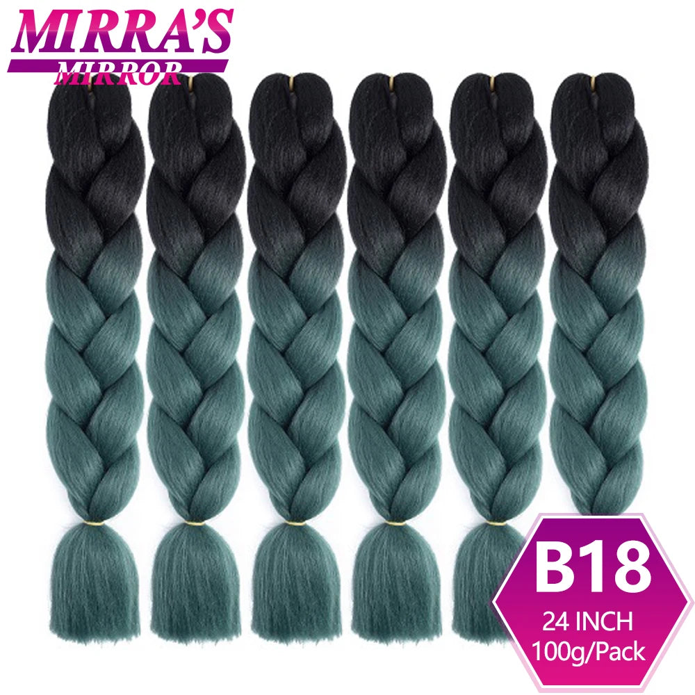 24 Inch Jumbo Braiding Hair Extensions Synthetic Ombre