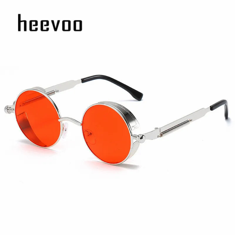 Metal Punk Round Sunglasses for Men and Women