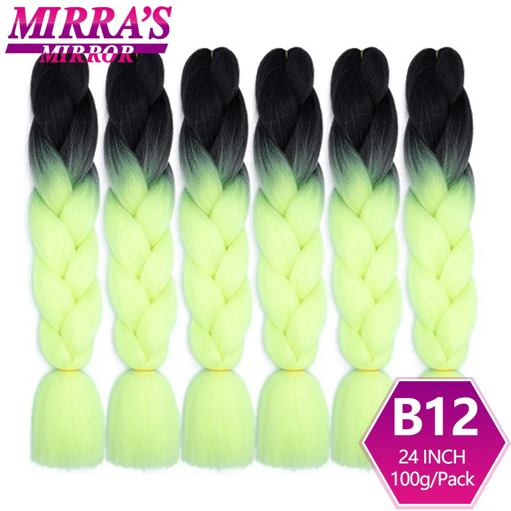 24 Inch Jumbo Braiding Hair Extensions Synthetic Ombre