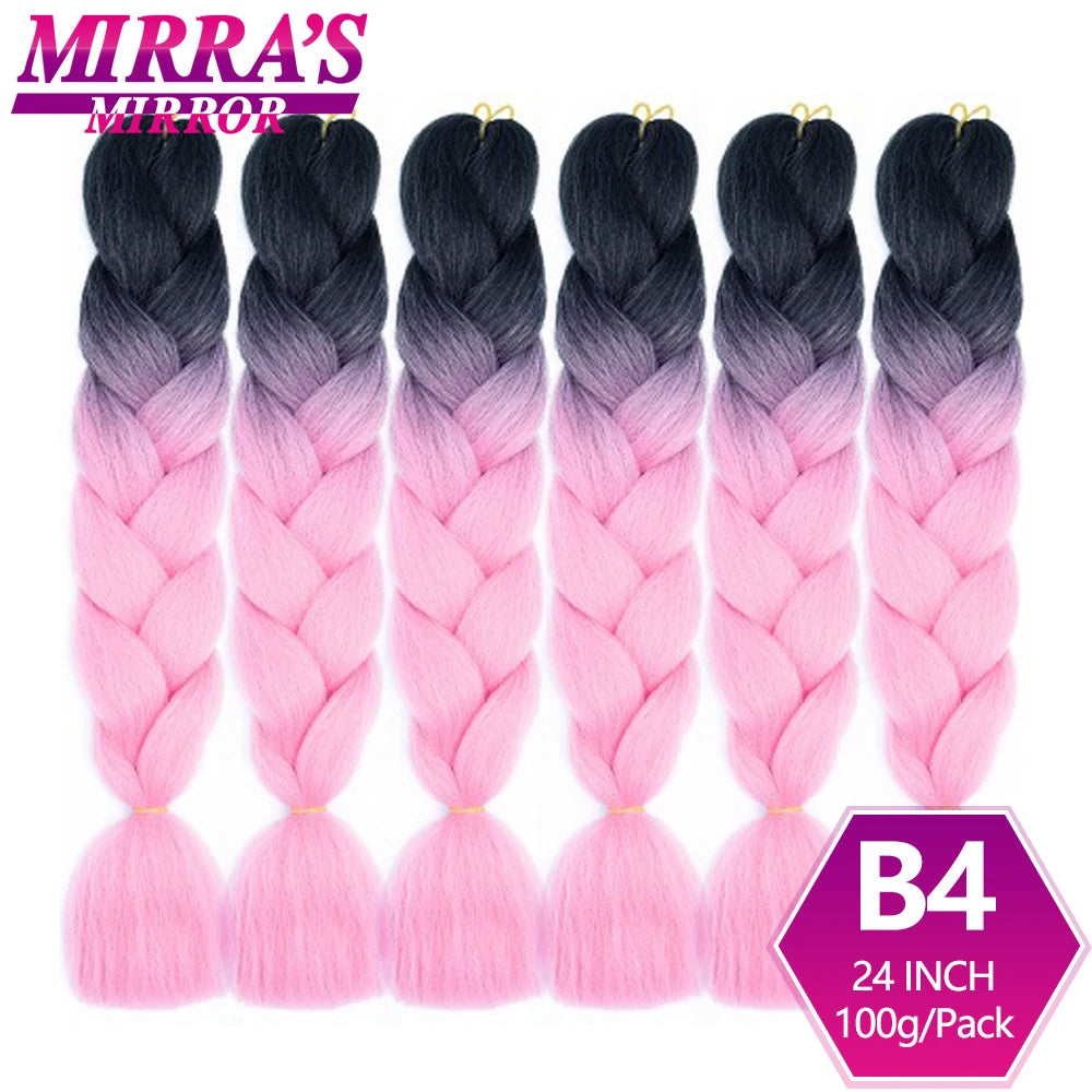 24 Inch Jumbo Braiding Hair Extensions Synthetic Ombre