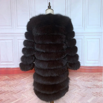 4in1 Women Fox Fur Coat Winter Outerwear