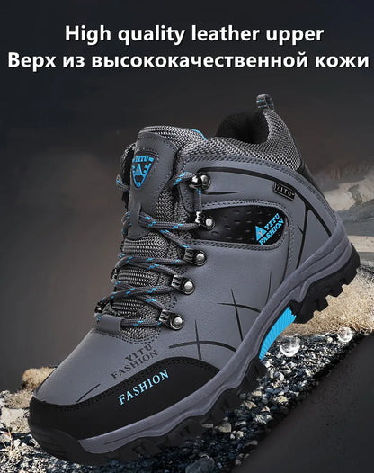Men's Waterproof Leather Snow Boots Size 39-47