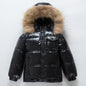 Black Down Winter Parka Jacket for Boys and Girls