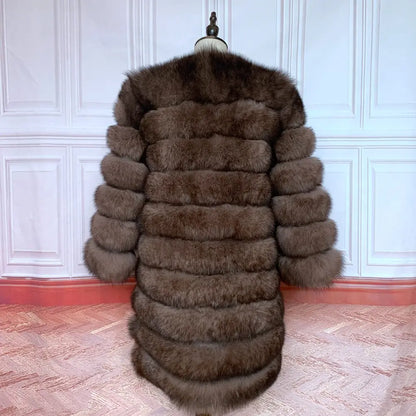 4in1 Women Fox Fur Coat Winter Outerwear