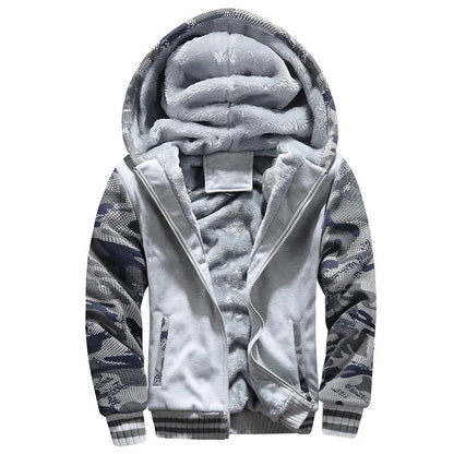 Men's Camouflage Winter Jacket Fleece Long Sleeve Coat