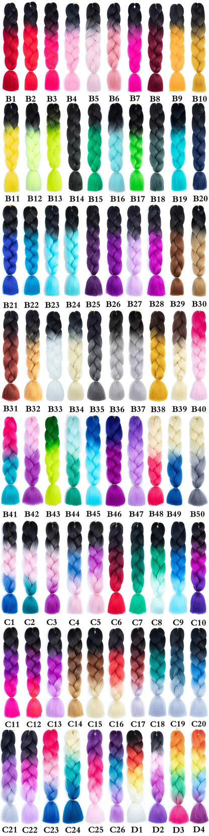 24 Inch Jumbo Braiding Hair Extensions Synthetic Ombre