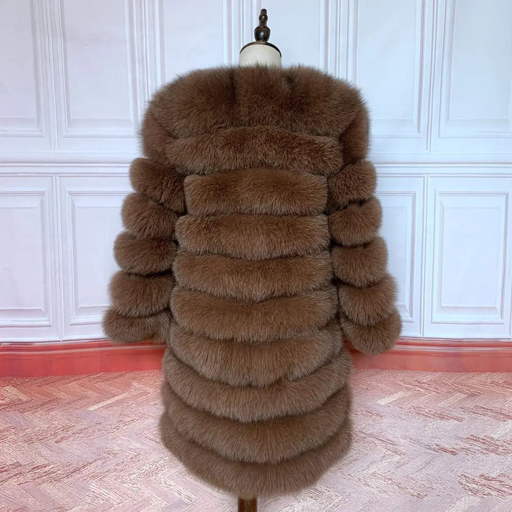 4in1 Women Fox Fur Coat Winter Outerwear