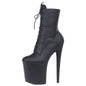 20CM High Heels Platform Ankle Boots Lace Up