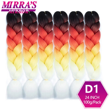 24 Inch Jumbo Braiding Hair Extensions Synthetic Ombre