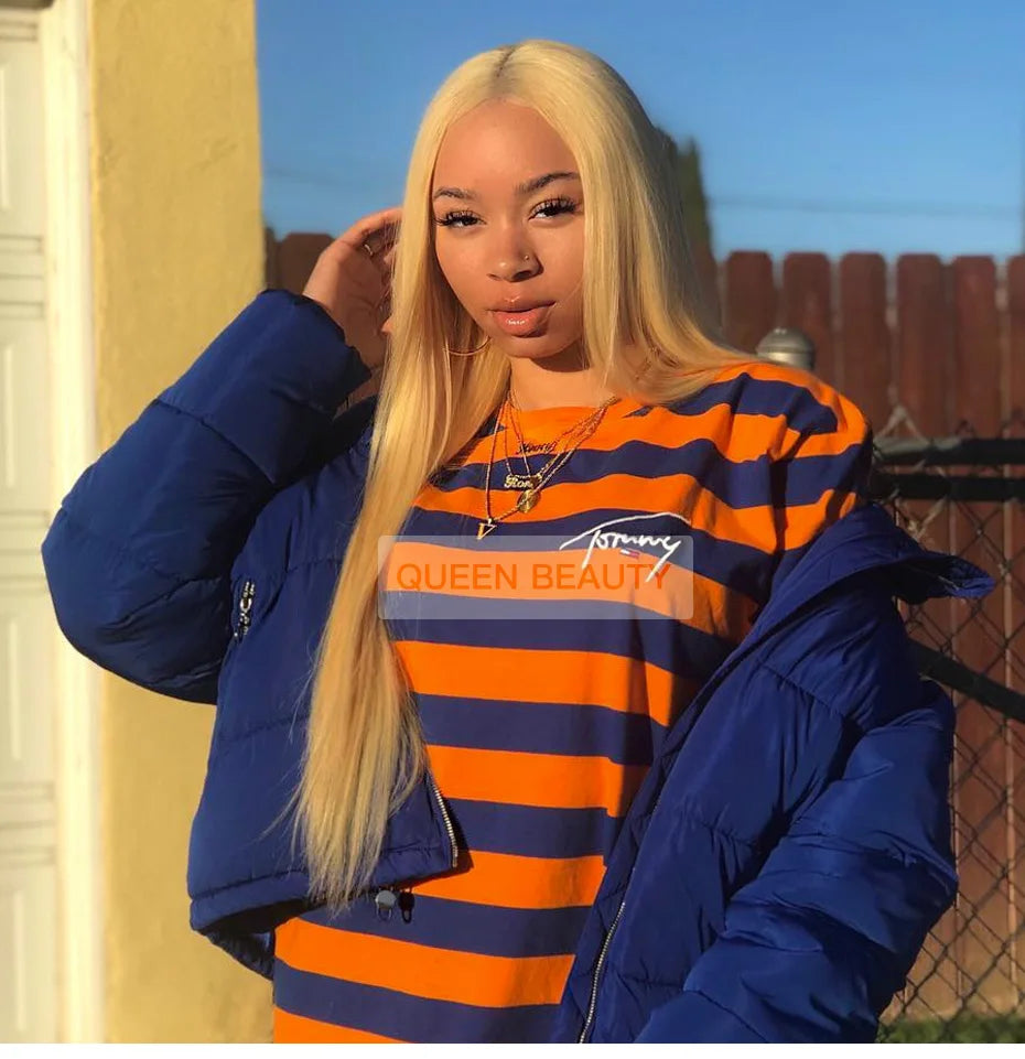 13x6 360 Lace Wig Human Hair Pre Plucked Blonde