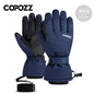 Copozz Waterproof Ultralight Winter Ski Gloves Black White