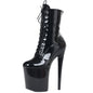 20CM High Heels Platform Ankle Boots Lace Up
