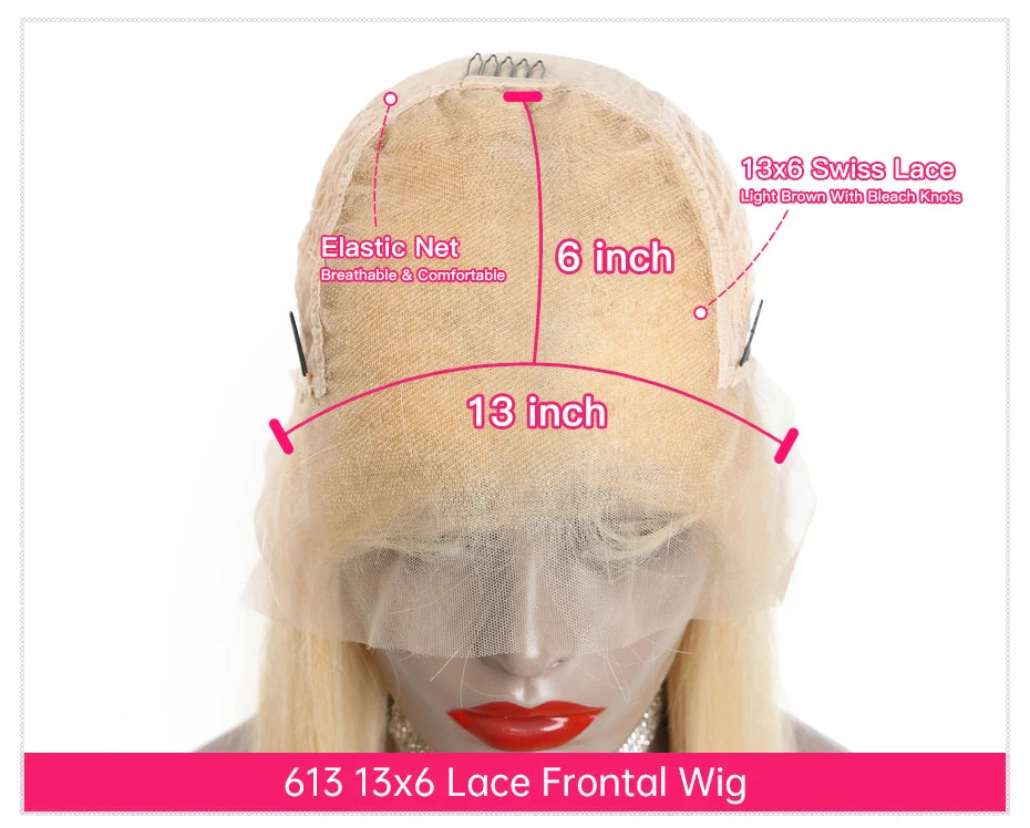360 Lace Frontal Wig 613 Blonde Body Wave Human Hair
