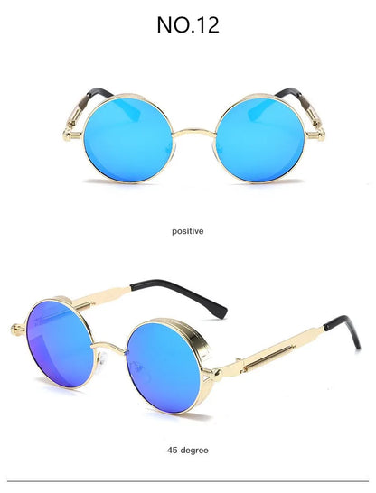 Metal Punk Round Sunglasses for Men and Women