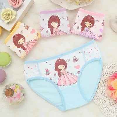 Girls Cartoon Cotton Underwear Briefs Size 2T-10T