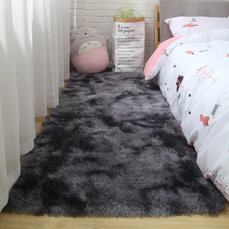 Pink Fluffy Polyester Carpet for Children's Room