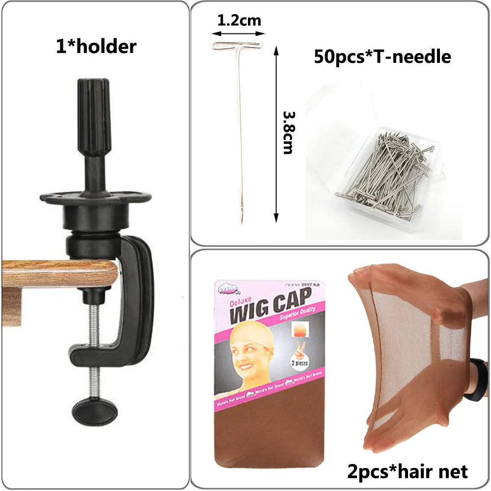 Canvas Wig Head Stand 21-24 Inch for Hairstyling Display