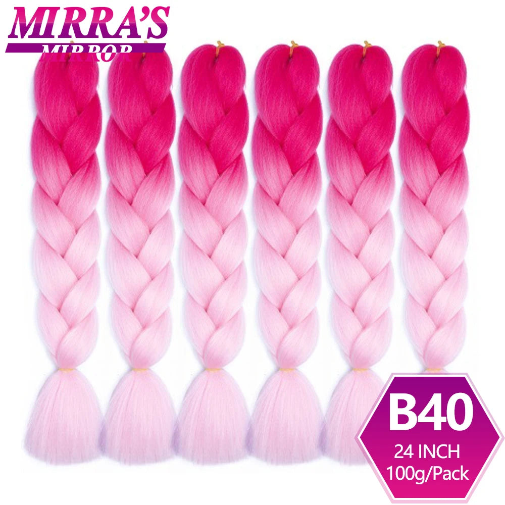 24 Inch Jumbo Braiding Hair Extensions Synthetic Ombre