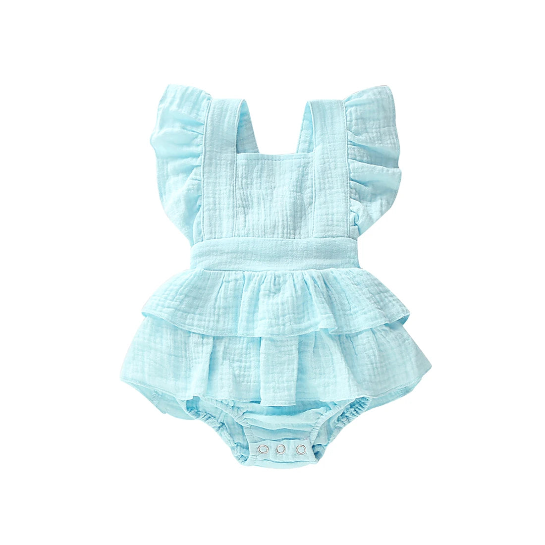 Cotton Ruffle Romper for Baby Girls Summer Outfit