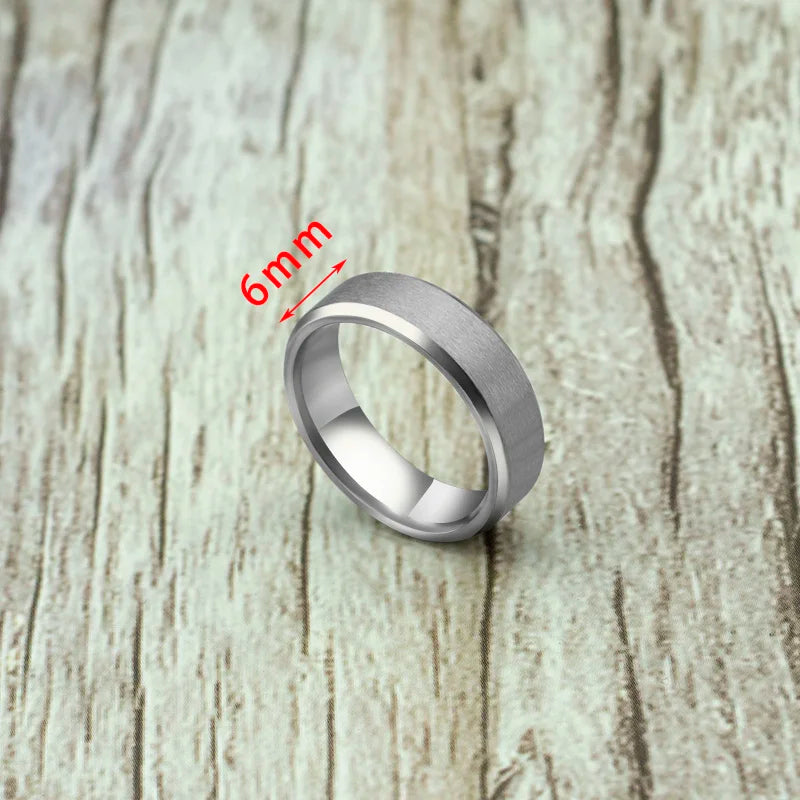 Black Classic Titanium Steel Ring for Men