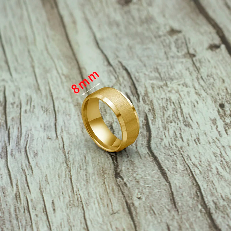 Black Classic Titanium Steel Ring for Men