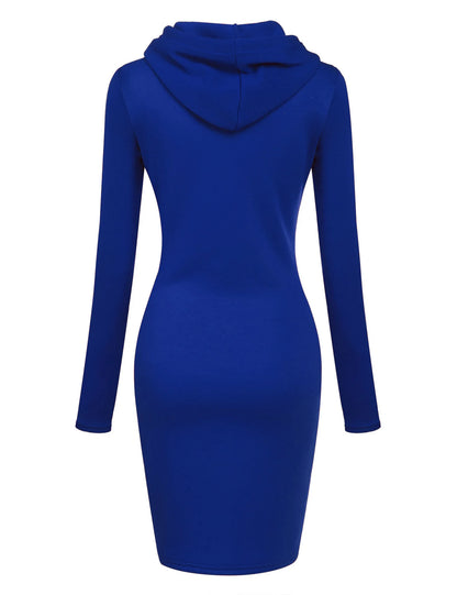 Hooded Sweatshirt Dress for Women in Polyester