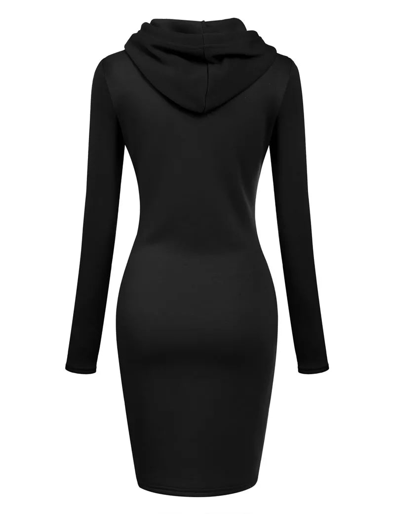 Hooded Sweatshirt Dress for Women in Polyester