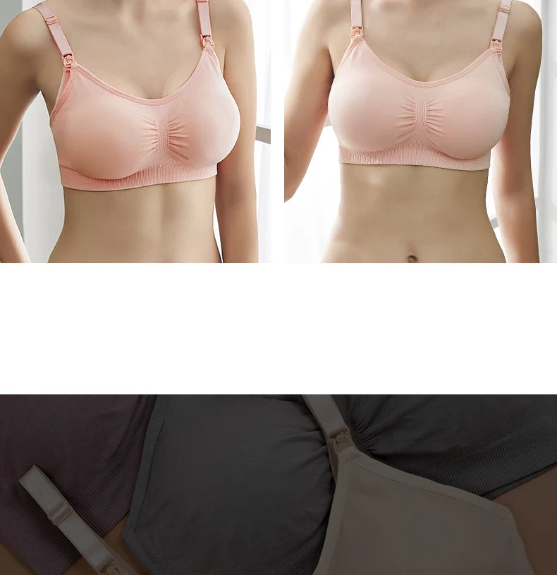 Plus Size Nursing Bra Seamless Breathable Nylon