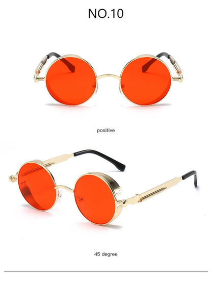 Metal Punk Round Sunglasses for Men and Women
