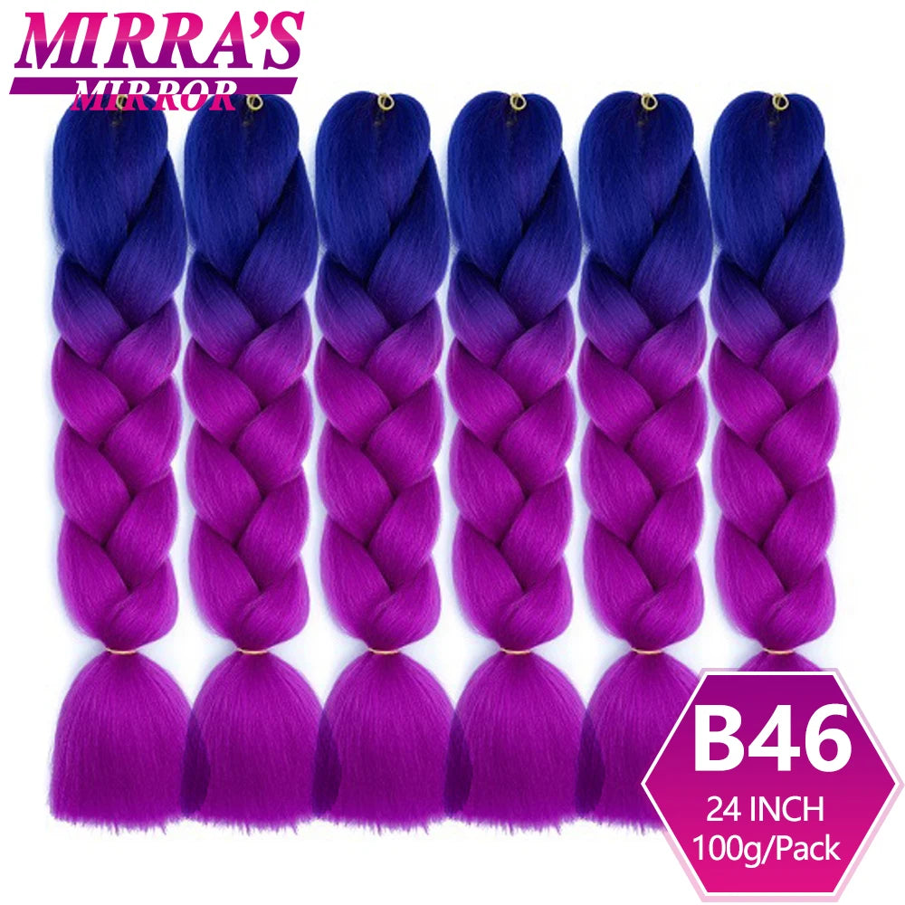 24 Inch Jumbo Braiding Hair Extensions Synthetic Ombre