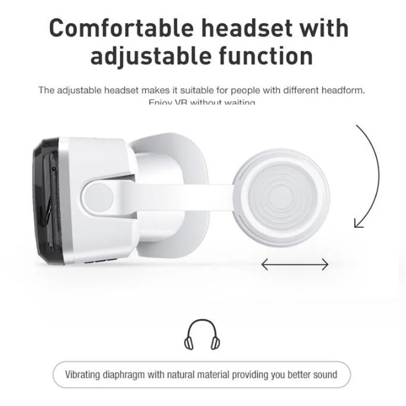 Wireless Virtual Reality Glasses 3D Headset for 4.7-7.2" Phones