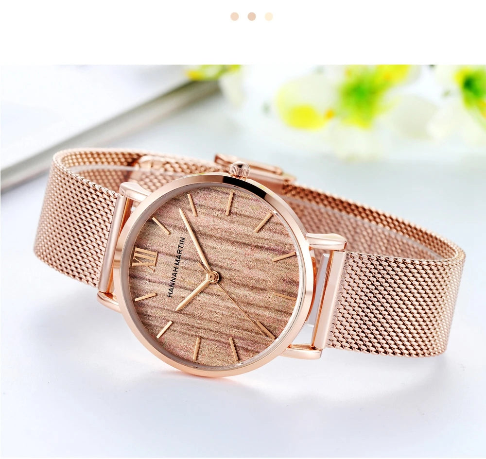 Hannah Martin Women 36mm Rose Gold Quartz Watch