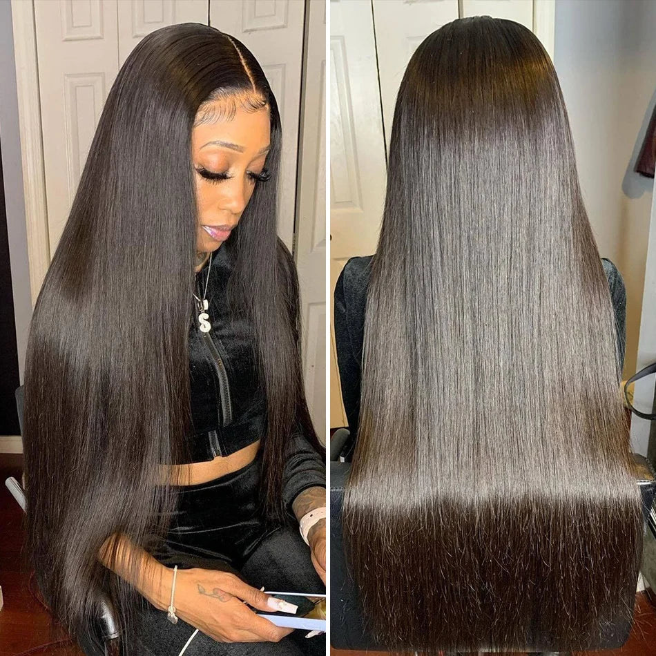 Hd Lace Frontal Wig 30 Inch Bone Straight Human Hair