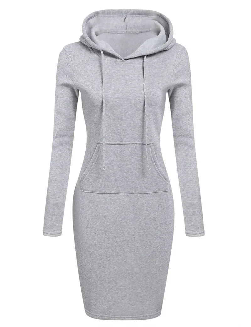 Hooded Sweatshirt Dress for Women in Polyester
