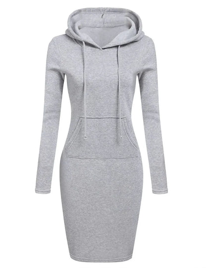 Hooded Sweatshirt Dress for Women in Polyester