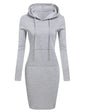 Hooded Sweatshirt Dress for Women in Polyester