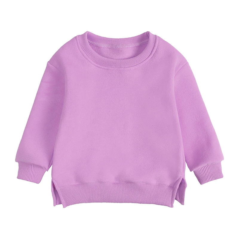 Kids Hooded Sweatshirt Cotton Solid Top for Girls