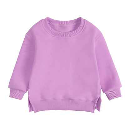Kids Hooded Sweatshirt Cotton Solid Top for Girls