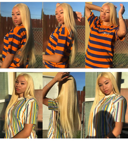 13x6 360 Lace Wig Human Hair Pre Plucked Blonde