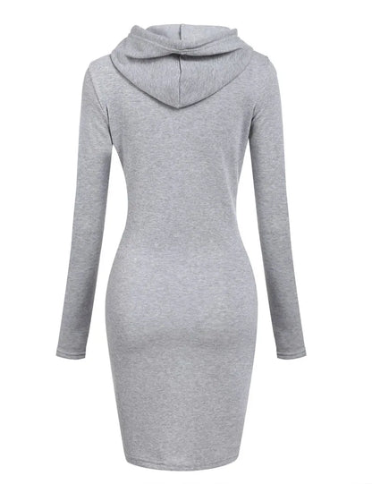 Hooded Sweatshirt Dress for Women in Polyester
