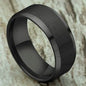 Black Classic Titanium Steel Ring for Men