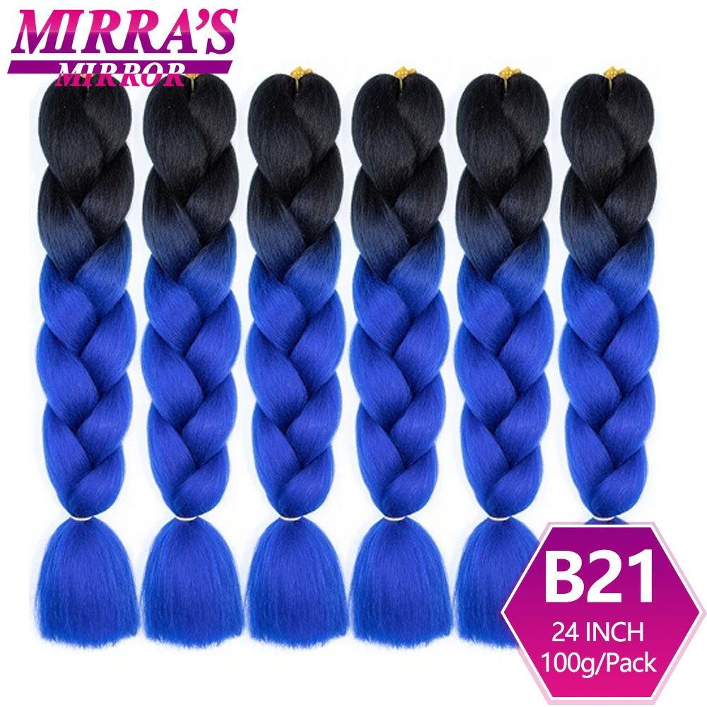 24 Inch Jumbo Braiding Hair Extensions Synthetic Ombre