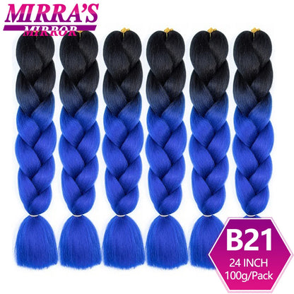 24 Inch Jumbo Braiding Hair Extensions Synthetic Ombre