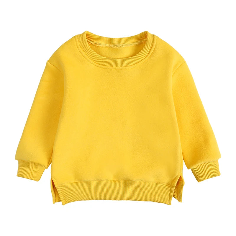 Kids Hooded Sweatshirt Cotton Solid Top for Girls